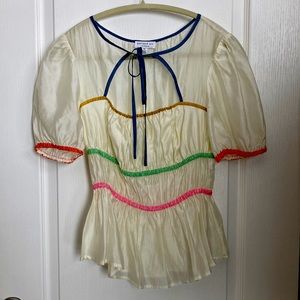 Current Air bubble sleeve peplum top